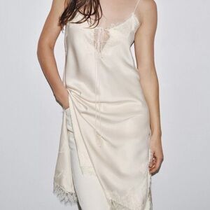 zara faux leather and lace dress Zara faux leather dress With Lace